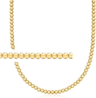 RS Pure by Ross-Simons Italian 5mm 18kt Gold Over Sterling Bead Necklace