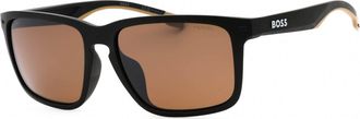 HUGO BOSS BOSS 1542/F/S 0087 6A Matte Black Beige/Brown Polarized High Contrast Oleophobic