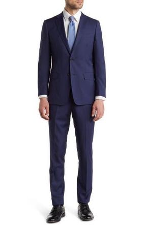 Cavalli Two Button Notch Lapel Slim Fit Wool Suit in Blue at Nordstrom Rack, Size 46 Us / 56 Eu