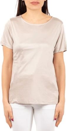 Fay Tops, Dames, Beige, M, T-shirt met korte mouwen