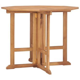 Berkfield Home Folding Garden Dining Table 90x90x75 cm Solid Teak Wood in Brown | Size: 90 x 90 x 75 cm