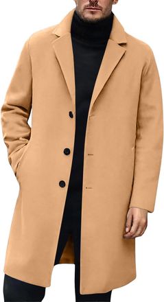 Generic Mens Duffle Coat Mens Wool Coats Singlebreasted Long Coats Thick Winter Jacket Elegant Outwear Casual Warm Slim Fit Outwear Wool Business Winter Jacke