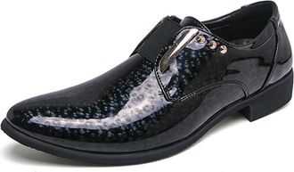 Generic Mens Tuxedo Dress Shoes Comfortable Classic Lace-Up Low-Top Formal Business Wedding Oxfords,Black,9.5 UK