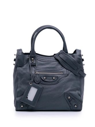Balenciaga 2013 Motocross Classic Riva Velo lamsleren tas - Blauw