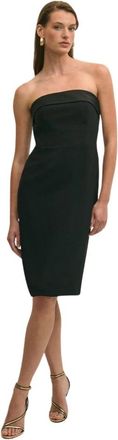 Brooks Brothers Crepe Avondjurk - Dames - Feestkleedjes - Zwart - XS - Leer - Kleedjes