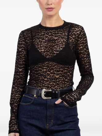 Ulla Johnson long-sleeve lace top - Nero