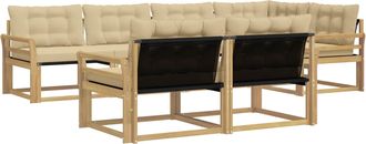 vidaXL Conjunto De Sof&aacute;s De Exterior 7 Uds. Y Beige Vidaxl