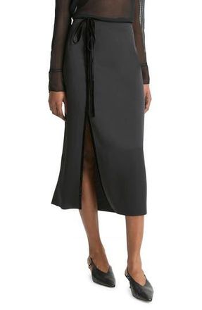 Vince Velvet Trim Side Tie Skirt in Black at Nordstrom Rack, Size 10