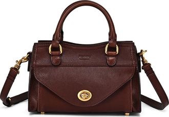 OLD TREND Lockwood Genuine Leather Compact Structured Satchel in Brown at Nordstrom