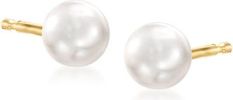 RS Pure by Ross-Simons 4-5mm Cultured Pearl Stud Earrings in 14kt Yellow Gold