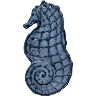 Beachcombers Textured Blue Seahorse Dish Porcelain Dinnerware Plate at Nordstrom