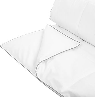 Beliani Edred&oacute;n Blanco Funda De Algod&oacute;n Relleno De Microfibra Tama&ntilde;o Individual 135 X 200 Cm Acolchado Lavable A M&aacute;quina Teleno
