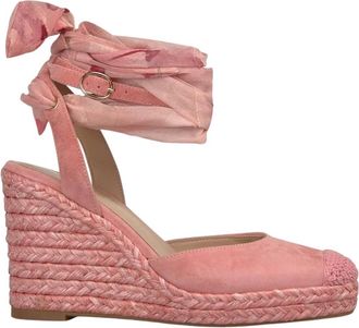 Alma En Pena Valencian Sandalen met Veters - Dames - Sleehakken - Roze - 35 EU - Leer - Schoenen