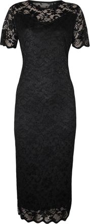 Generic New Women Vintage Smart Party Floral LACE Scallop MIDI Dress Plus Size 14-28 (20, Black)