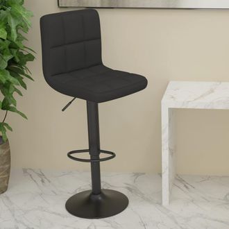 vidaXL Taburete De Cocina De Tela Negro Vidaxl