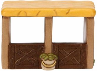 Thun Thun - Presepe 2022 - Statuina Presepe Stalla per Cavalli in Ceramica Decorata a Mano - Linea Presepe Classico - 15x10,5x10 cm h