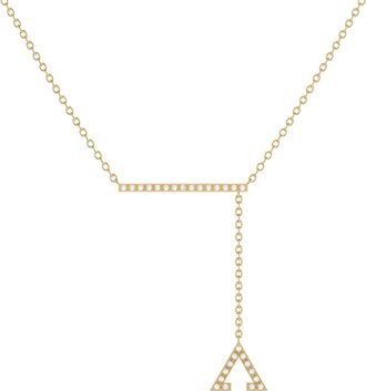 LuvMyJewelry Crane Lariat Triangle Silver Diamond Necklace