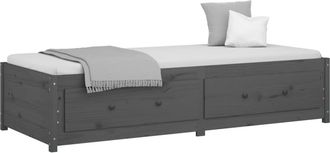 vidaXL Dormeuse Grigia 90x200 Cm In Legno Massello Di Pino - Vidaxl