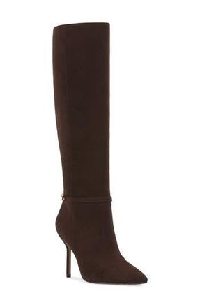 Vince Camuto Mirtha Pointed Toe Knee High Boot in Brown Suede at Nordstrom Rack, Size 7 Wide Calf