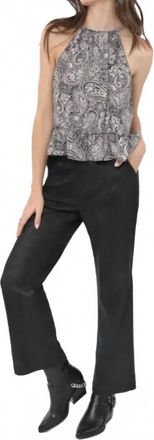 Sadie & Sage Groove Faux Suede Straight Pants In Black