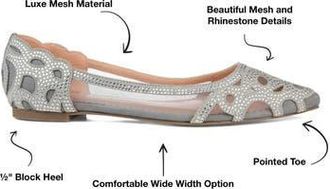 Journee Collection Batavia Rhinestone Flat in Grey at Nordstrom Rack, Size 5.5