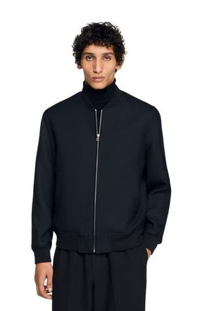 Sandro Zip-up jacket in Navy Blue at Nordstrom, Size Xx-Large