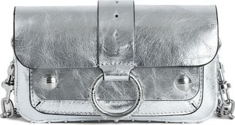 Zadig&Voltaire Borsa a tracolla in pelle metallizzata - Argento