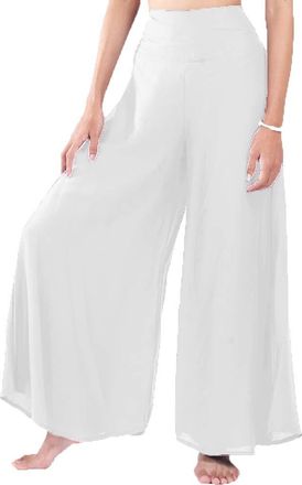 Lofbaz Womens Wide Leg Palazzo Pants Yoga Lounge Hippie Harem Flowy Trousers Juniors Girls Printed Spring Travel Swimsuit Cover Up Beachwear Slacks - Solid W