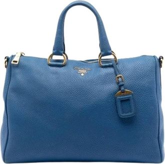 Prada Pre-owned Handbags, female, Blue, Size: ONE SIZE Pre-owned Leather Handbag