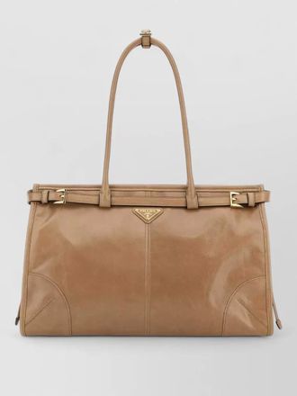 Prada large bonnie shoulder tote bag double handles