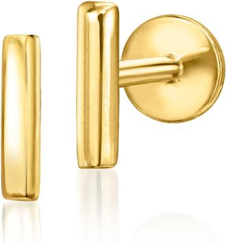 RS Pure by Ross-Simons 14kt Yellow Gold Bar Flat-Back Stud Earrings
