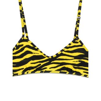 The Attico Tiger-Print Bikini - Yellow