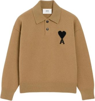 Ami Klassieke Polo Shirts voor Heren - Dames - Polos - Bruin - L - Tops