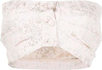 Philosophy di Lorenzo Serafini jacquard bandeau crop top - women - Polyamide/Polyamide/Polyester - 42 - Pink