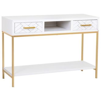 Wanderlust Deco Recibidor dos cajones madera y metal 120x40x69