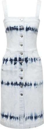 Stella McCartney Denim Jurk met Knoopsluiting aan de Voorkant - Dames - Korte kleedjes - Blauw - S - Denim - Kleedjes