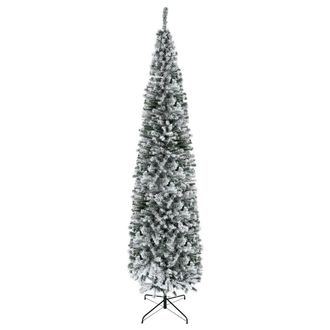 HOMCOM Homcom &Aacute;rbol De Navidad 270 Cm &Aacute;rbol De Navidad Artificial Nevado Con 1014 Ramas Y Soporte De Metal &Aacute;rbol Navide&ntilde;o Para Sal&oacute;n Verde Y Blanco