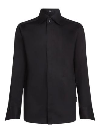 Karl Lagerfeld Karl essential shirt - men - Organic Cotton - 41 - Black