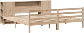vidaXL Bookcase Bed without Mattress 200x200 cm Solid Wood Pine Vidaxl