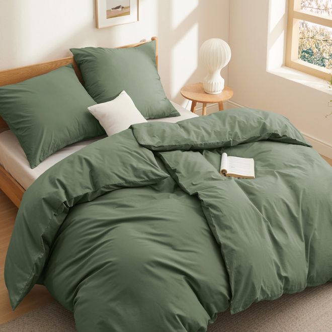 Bedsure Bettwäsche 200x200 Baumwolle Beige - Bettwäsche-Sets 200 x 200 cm Bettbezug 3teilig mit 2 Kissenbezüge 80x80 cm, Oeko-TEX Bedding Natur mit Reißversch ab 49,99 €