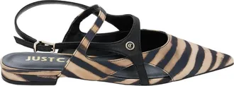 Just Cavalli Schoenen, Dames, Veelkleurig, 36 EU, Leer, Zebra Print Ballerina Schoenen