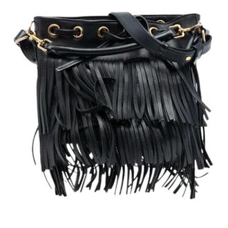 Saint Laurent Pre-owned Bucket Bags, female, Black, Size: ONE SIZE Pre-owned Leather Bucket Bag