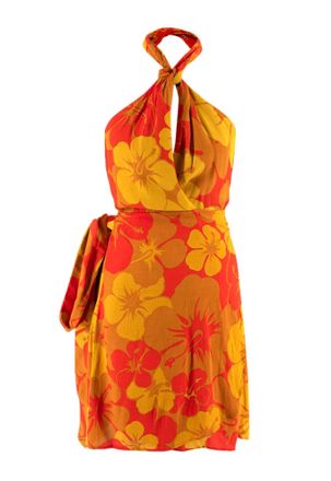 Faithfull The Brand Odette floral-print crepe halterneck mini dress Size M