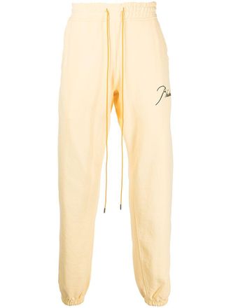 Rhude logo-embroidered track trousers - Yellow