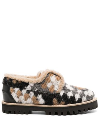 Le Silla Yacht shearling-lining felted loafers - Black