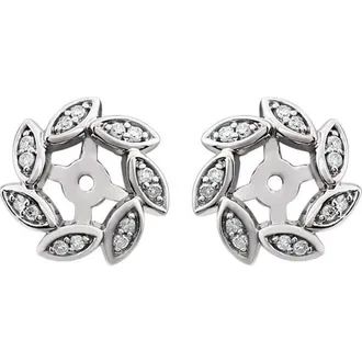 Pompeii3 14Kt White 1/10 Ctw Diamond Earring Jackets (up to 4mm)