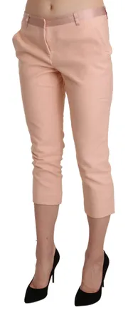 Ermanno Scervino Pink Low Waist Skinny Cropped Capri Womens Pants