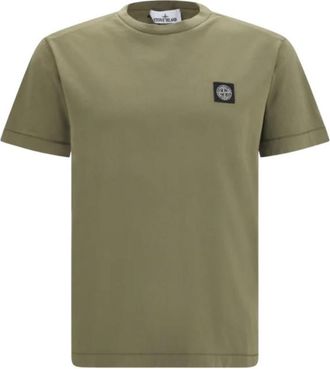 Stone Island Green Solid Crew Neck T-Shirt