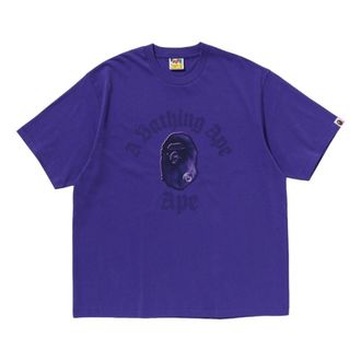A Bathing Ape Gothic College Relaxed Fit Tee Purple 1K80-110-349-PURPLE
