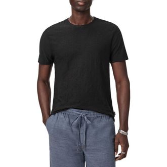 John Varvatos Rubin Jacquard Crewneck T-Shirt in Black at Nordstrom, Size Xx-Large